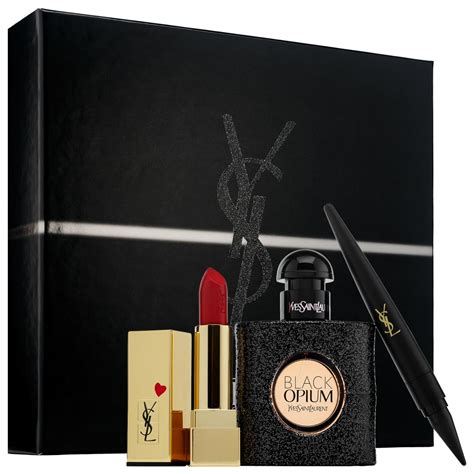 yves saint laurent black opium makeup gift set|Black Opium gift set boots.